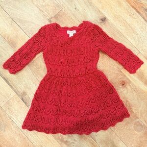 Cat & Jack Red Knit Sweater with Sparkle